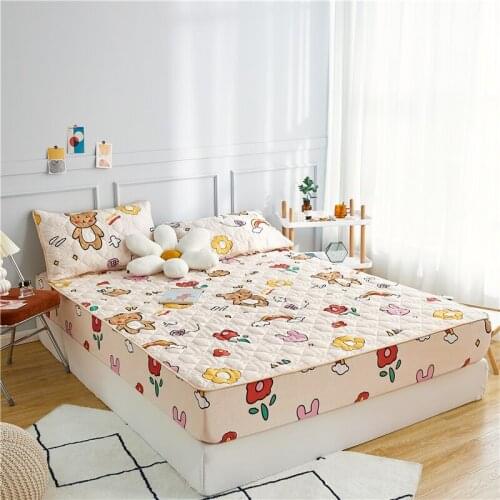 Pure Cotton Thick Quilted Mattress Cover Twin Customized High Grade Printing Mattress Protector Cover Not Including Pillowcase
