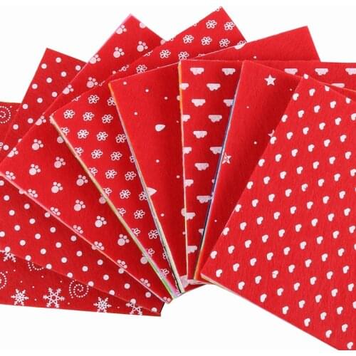 Nanchuang 1mm Thickness Printed Non Woven Felt Fabric Polyester Cloth For DIY Sewing&Quilting Crafts Material 80Pcs/Pack 15x15cm