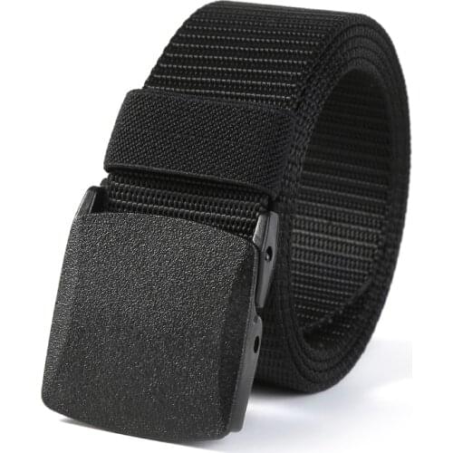 Kemeiqi Nylon Belt Mens Outdoor Tactical Belt Plastic Buckle Hypoallergenic Woven Belt Unisex Casual High-quality Nylon Belt