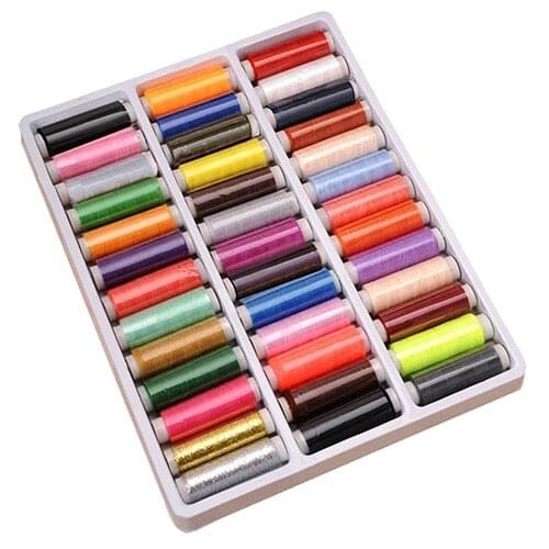 39Pcs/Pack Mixed Color Pure Polyester Sewing Thread Spool For Hand and Machine Thread to Sew GYH