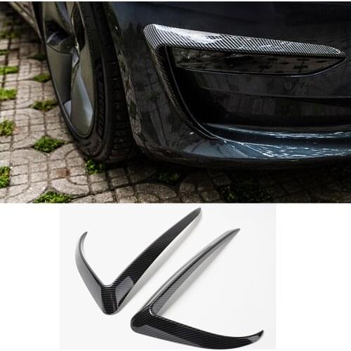For Tesla Model 3 2016 2017 2018 2019 2020 FrFront Fog Light Foglight Lamp Cover Trim Bezel Eyebrow Eyelid Molding Decoration