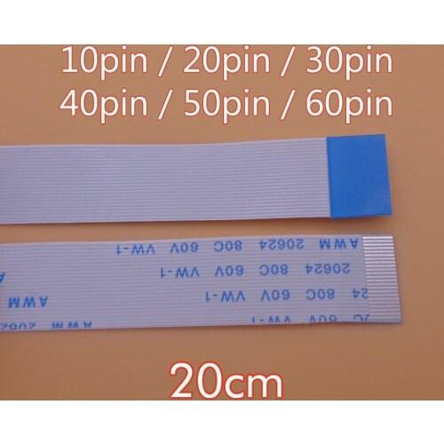 2pcs FFC/FPC Flat Flex Cable 10 / 20 / 30 / 40 / 50 / 60 Pin Type A/B 0.5mm Pitch AWM VW-1 20624 80C 60V Length 20 cm 20cm 200mm