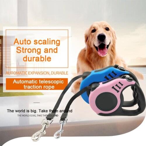 Durable Retractable Dog Leash Automatic Nylon Cat Lead Extending Puppy Walking Running Lead Roulette For Dogs 3/5M
