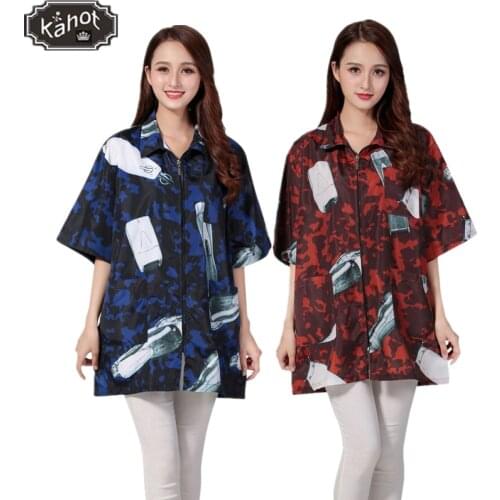 Professional Salon Fashion Stylist Jacket Cosmetology Uniform Zipper Hairdressing Cape Beauty SPA Guest Client Kimono Gown Cloth