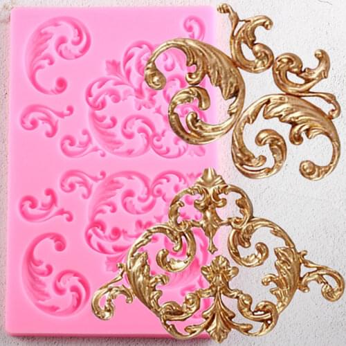 Scroll Relief Silicone Lace Molds Cake Border Fondant Mould Cake Decorating Tools Candy Polymer Clay Chocolate Gumpaste Moulds