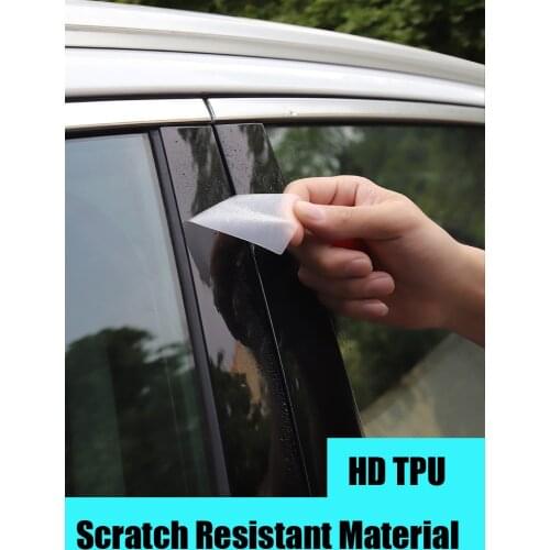Car TPU Transparent Window BC Pillar Smoke Blacked Headlights Protective Film Sticker For Benz E Class External Accessories DIY