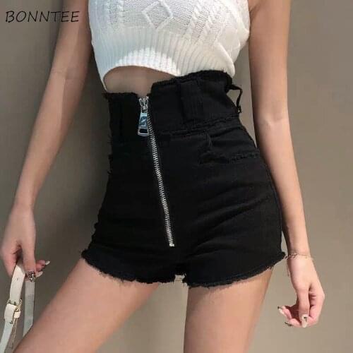 Shorts Womens Slim Abdomen High Waist Autumn All-match Stylish Female Denim Prevalent Simple Korean Version Solid Leisure Chic