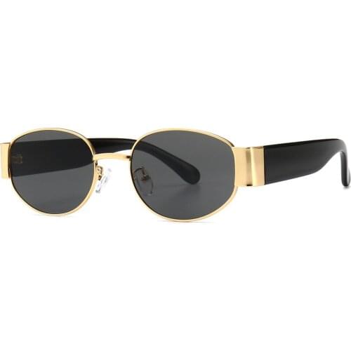 Veshion Womans Oval Sunglasses Men Steampunk Gold Red Green Ladies Retro Eyewear Metal Frame 2021 Summer Fashion Accessories