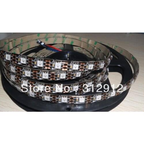 Black pcb 4m WS2811 LED digital strip,60leds/m with 60pcs WS2811 built-in the 5050 rgb led chip;WATERPROOF,IP65,DC5V input