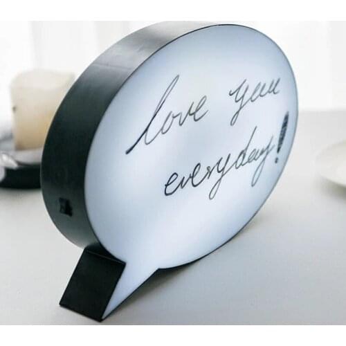 LED Bubble Light UP Box Memos Letter Sign Board DIY Message Handwriting Night Light Birthday Home Decor