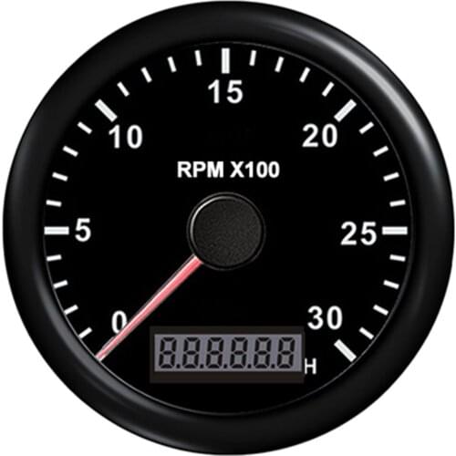 85mm Tacho Gauge Marine Tachometer Boat Gauge Car Digital With LED Hourmeter 3000RPM 4000RPM 8000RPM Black Plastic Bezel