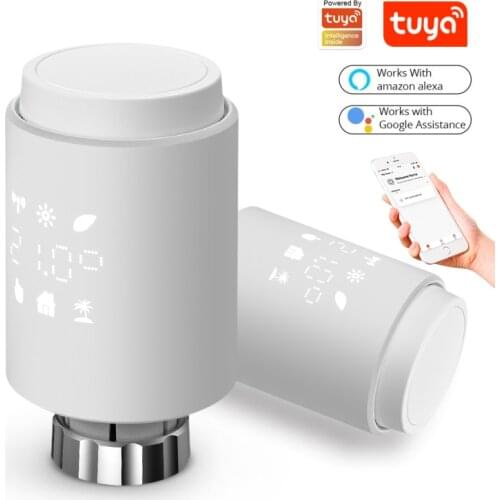Tuya Smart Zigbee 2mqtt Smart TRV Thermostat Radiator Valve Temperature Controller Work With Alexa Echo Smartthings Smart Life