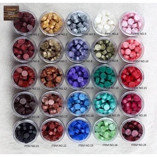 Sealing wax beads 25 colors to choose from wax seal stamp seal wax beads 55pcs per bottle value pack