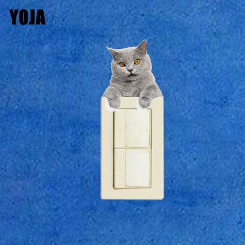 YOJA Looking Cat Home Decor Decal Design Switch Sticker PVC For Kids 8SS0152