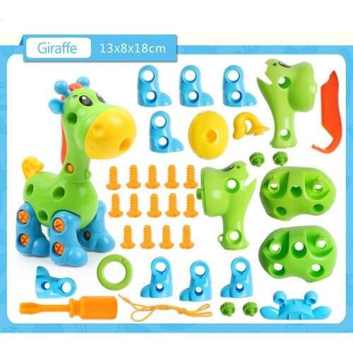 Funny Take Apart Toys Kids Cute Animal DIY Assemble Building Educational Toy with Screwdriver for Toddlers Gift Random Color