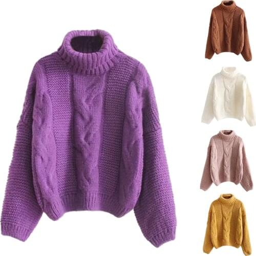 Female Pullover Batwing Sleeve Solid Color Femme Casual Knitted Streetwear Autumn Winter Women Fashion Sweater Basic