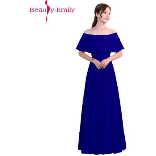 Robe De Soiree Sexy Boat Neck Evening Dress Long Elegant Sleeveless Lace Up Back Evening Gowns A Line Formal Party Dress 2019