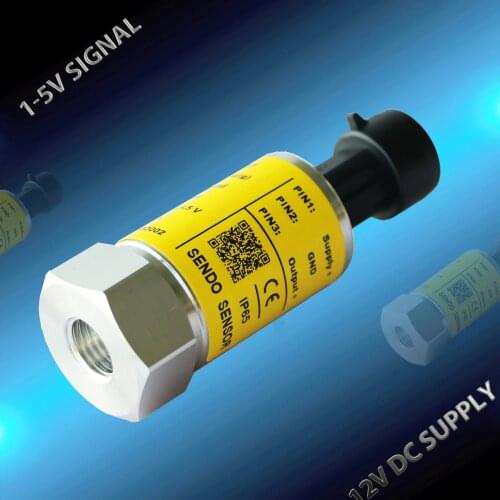 1 5V pressure sensor, 1/4 SAE female flare, 500psi, 6 bar, 10bar, 16bar, 25bar gauge, 200 psi absolute, -1 to 15 bar, -1 9 bar