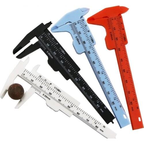 1pcs 0-80mm Double Rule Scale Plastic Vernier Caliper Measuring Student Mini Tool Ruler