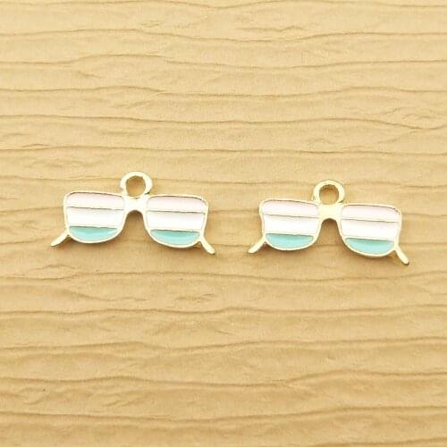 10pcs 10x18mm enamel sunglass charm for jewelry making and crafting earring charm fashion pendant