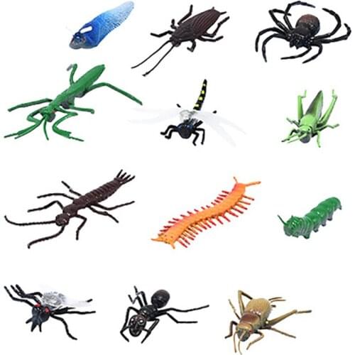 12pcs/set Insect Model Action Figure Wild Animal Action Figures Collection PVC Children Cognitive Toys