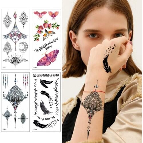 25 Designs 1 piece Jewelry for Women 3D Temporary Tattoo For Body Chest Waist Tattoo Sticker Cool Sexy Choker Pendan Fake tatto