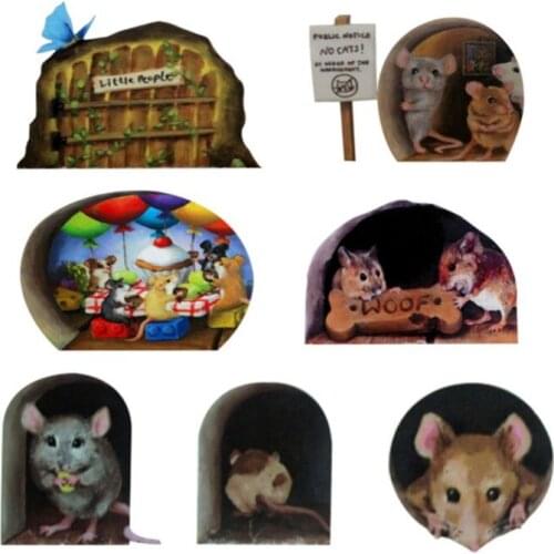 3d Creative Miniature Mouse Hole Decal Mural Unique Sticker Indoor And Outdoor Decoration 2021 Mouse Wall Sticker Home Art Decor