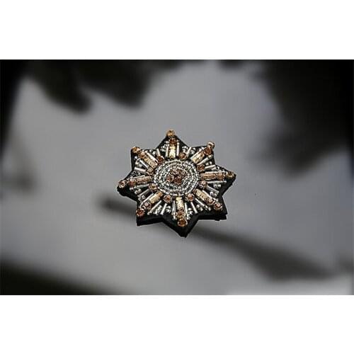 5pc 6cm Military Badge Beaded Patch Badges Applique Patches For Clothing Parches Bordados Ropa Sewing Accessories AC0810