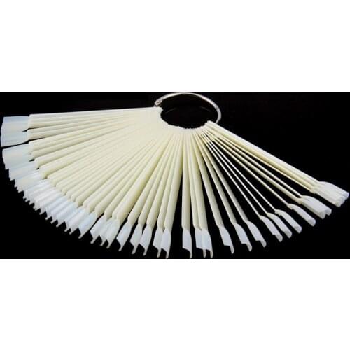 50Pcs / Lot 1 * 12.5CM Fan-shaped Fake Nail Practice Tool Nail Polish Painting Board Nail Art round Full Coverage Press On Nails