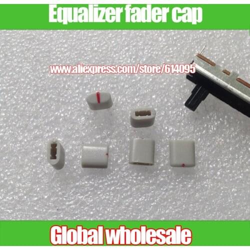 60pcs Equalizer potentiometer fader cap / hole 4MM gray red / plastic handle straight potentiometer fader knob cap