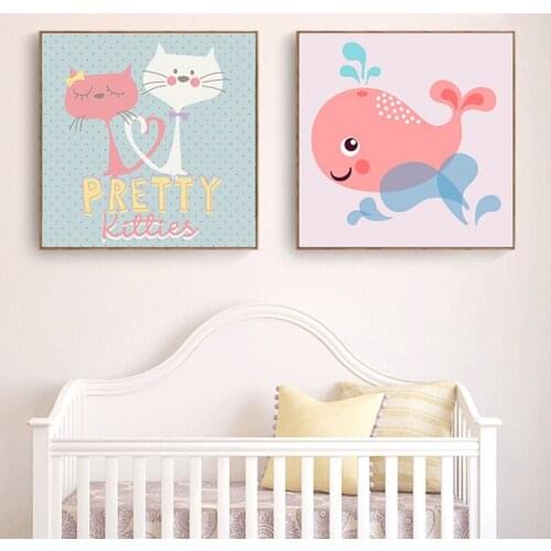 Cartoon Pet Animal Decorative Painting Warm Childrens Bedroom Living Room Hanging Painting Wall Painting Modern Decoration