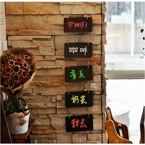High Quality 1 Pair Of Chalk Board Wedding Party Home Daily Wooden Hanging Slate Creative Message Board Door Panel