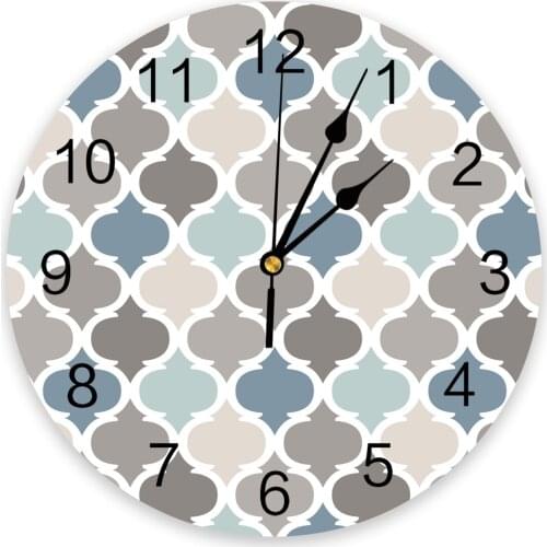 Indigo Gray Morocco Geometry 3D Wall Clock Modern Design Living Room Decoration Kitchen Clock Art Wall Watch Home Decor