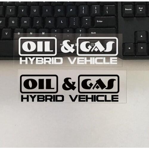 15CM*4CM GAS AND OIL for Hybrid Vehicle Vinyl Decal Personality Car Sticker Black/Silver White