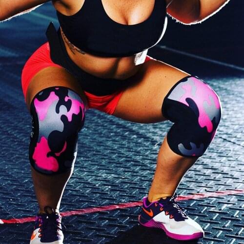 Professional 7mm Neoprene Camouflage Weightlifting Knee Pads Compression Squat Gym Training Knee Supports Protector Kneepads