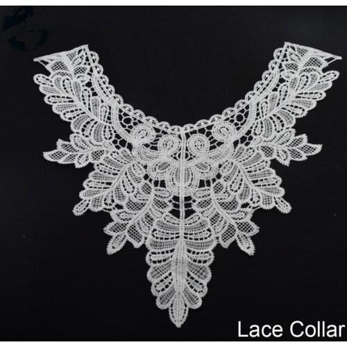 Lace false collar white embroidered fake lace collar trim diy women applique sewing supplies african guipure lace collars#3637