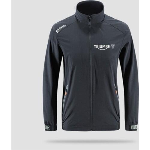 Triumph Motorcycles Modern Logo Slim Sport Outdoor Zippered Comfortable Soft Jacket Mens Casual Front Printing Asian Size