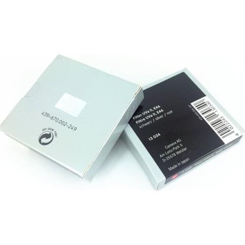 Leitz UVa II UV Filter Lens Protector for Leica Camera TL2 Q D-Lux UV-A Black Silver E39 E43 E46 E49 E52 E55 E60 E62 39 43 46 mm