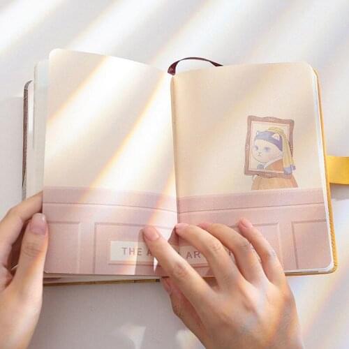 Literature and Art Retro Pu Hand Account Book Student Color Page Net Red Magnetic Buckle Book B6 Cute Notebook Notepad Copy Book