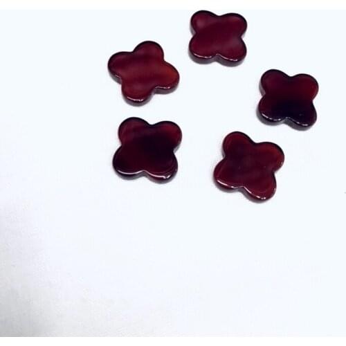 Wholesale 20pcs Natural Red Agat e Carnelian Cab 12mm Four Leaf Clover Cabochon Bead Gem Stone Flat Cabochon Jewelry beading