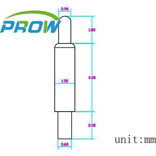 Prow Spring needle thimble pin Current needle Gold plated power supply connector 1.5*7.8mm pogo pin connector