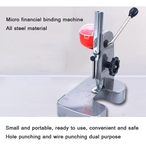 Manual All-Steel Micro Binding Machine Financial Accounting Voucher Book Punching Machine Small Binding Machine