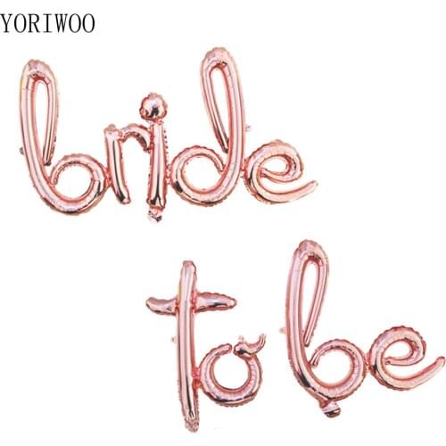 YORIWOO To Be Bride Ballons Foil Letter Balloons Rose Gold Wedding Favors Team Bridal Shower Hen Bachelorette Party Decorations