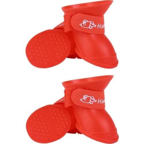 Silicone Rain Boots Non-slip Pet Shoes Candy Color Fashion Cute Rainproof Waterproof Dog Durable Shoes High Quality Hot selling