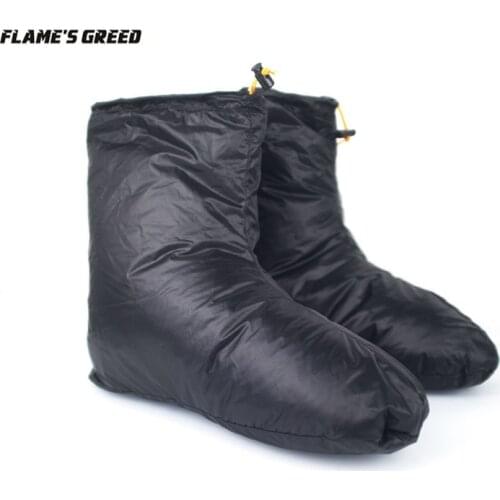 FLAMES CREED Sleeping Bag Accessories Goose Down Slippers Outdoor Camping Down Socks Warm Water Resistant Available