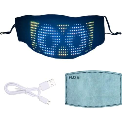 LED Light Up Mask Customizable BT Mask DIY Messages 22 Animations 20 Pictures Music Mode Halloween Face Mask for Halloween Party