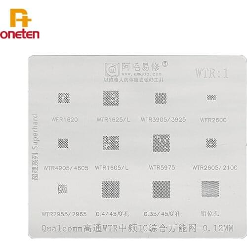 Amaoe WTR1 Reballing Stencil For Intermediate Frequency IC Qualcomm Comprehensive Steel Mesh Repair Tools