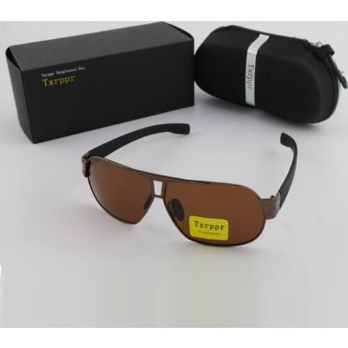 Txrppr Top Quality Polarized lenses Brand designer Unisex sunglasses mens sun glasses Woman Gold Frame 63mm Lens With box