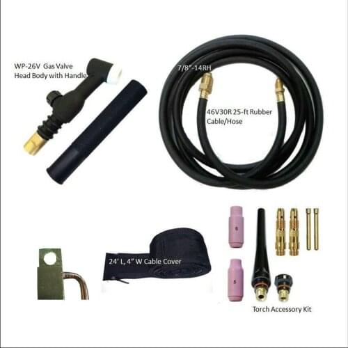 WP-26 Gas Valve TIG Welding Torch with Torch Head Tool Power Cable/Hose