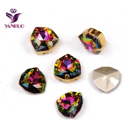 YANRUO 4706 Trilliant All Sizes VM Strass Sew On Stones Glass Rhinestones Crystal Bright Jewelry For Dresses Decor
